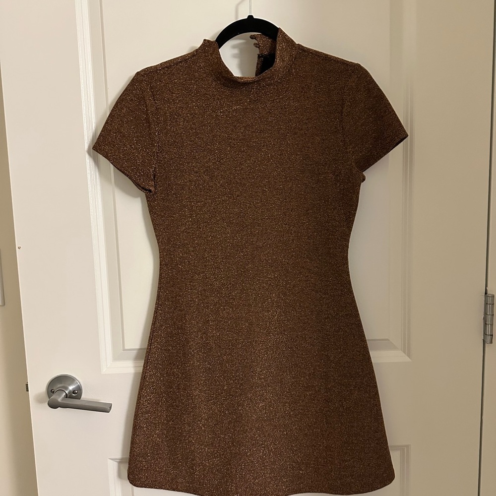 Brown Shimmer Minidress